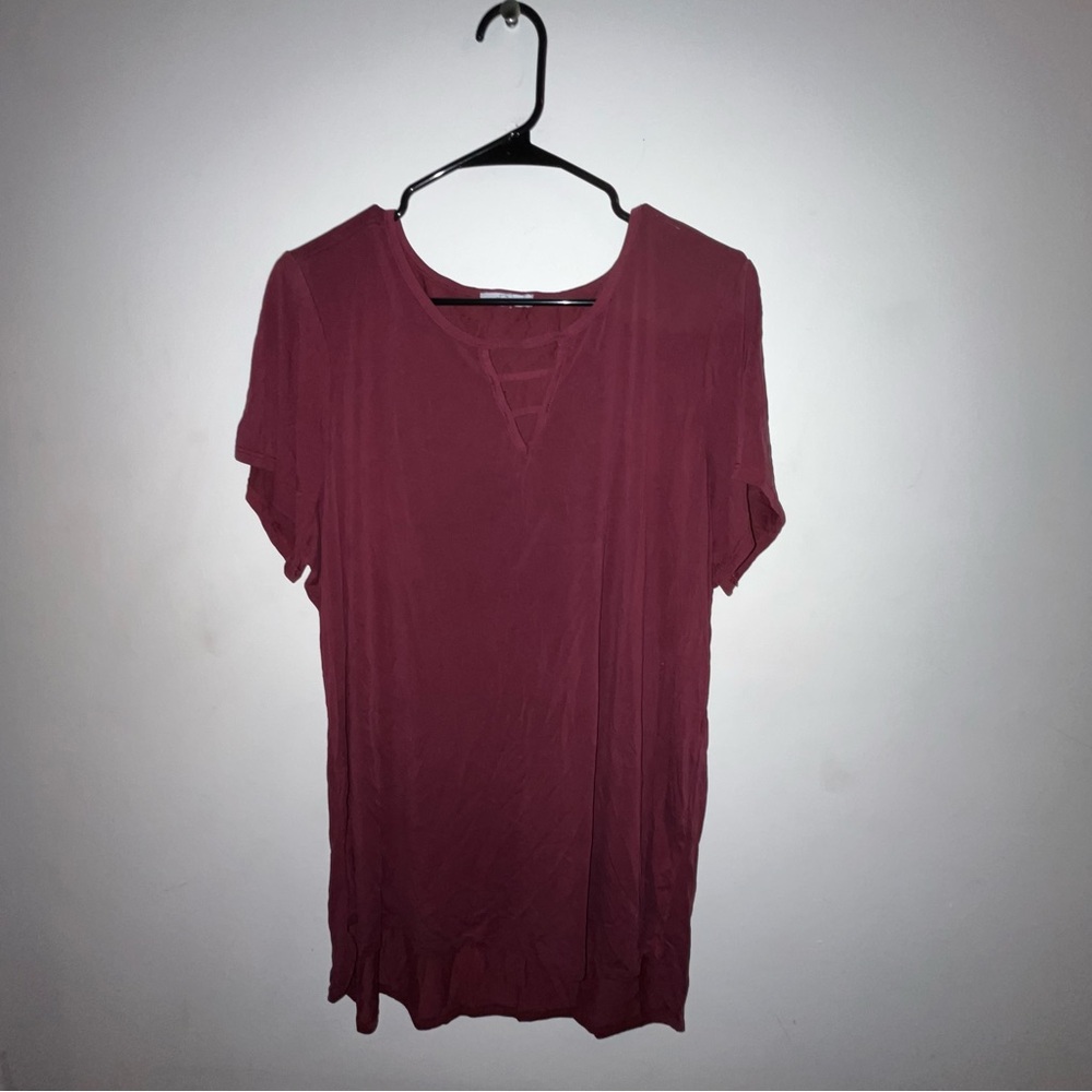 adidas Women's Maroon Short Sleeve Tee